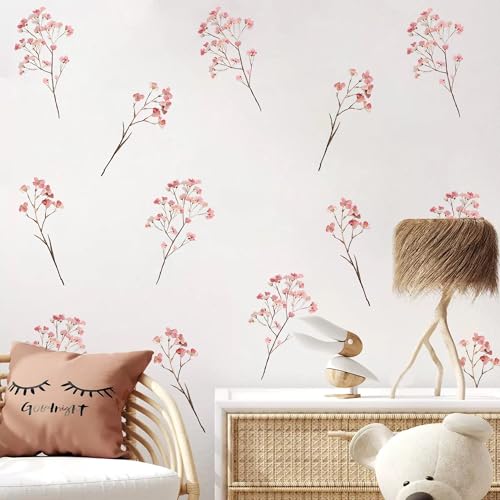 Vinilos decorativos florales rosas, set de 6 piezas miniatura 4