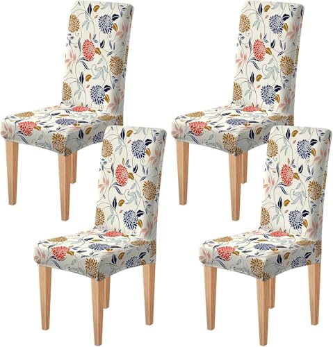 Dioxide High Stretch Chair Covers for Dining Chairs, Washable Dining Chair Covers Set of 4, Soft Kitchen Chairs Seat Covers, Parsons Chair Slipcovers Protectors for Home Hotel Restaurant Banquet