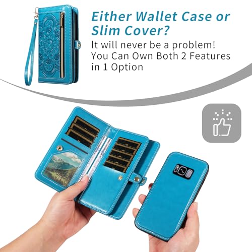 Pochette Samsung S8 Plus zippée pour centraliser cartes et monnaie