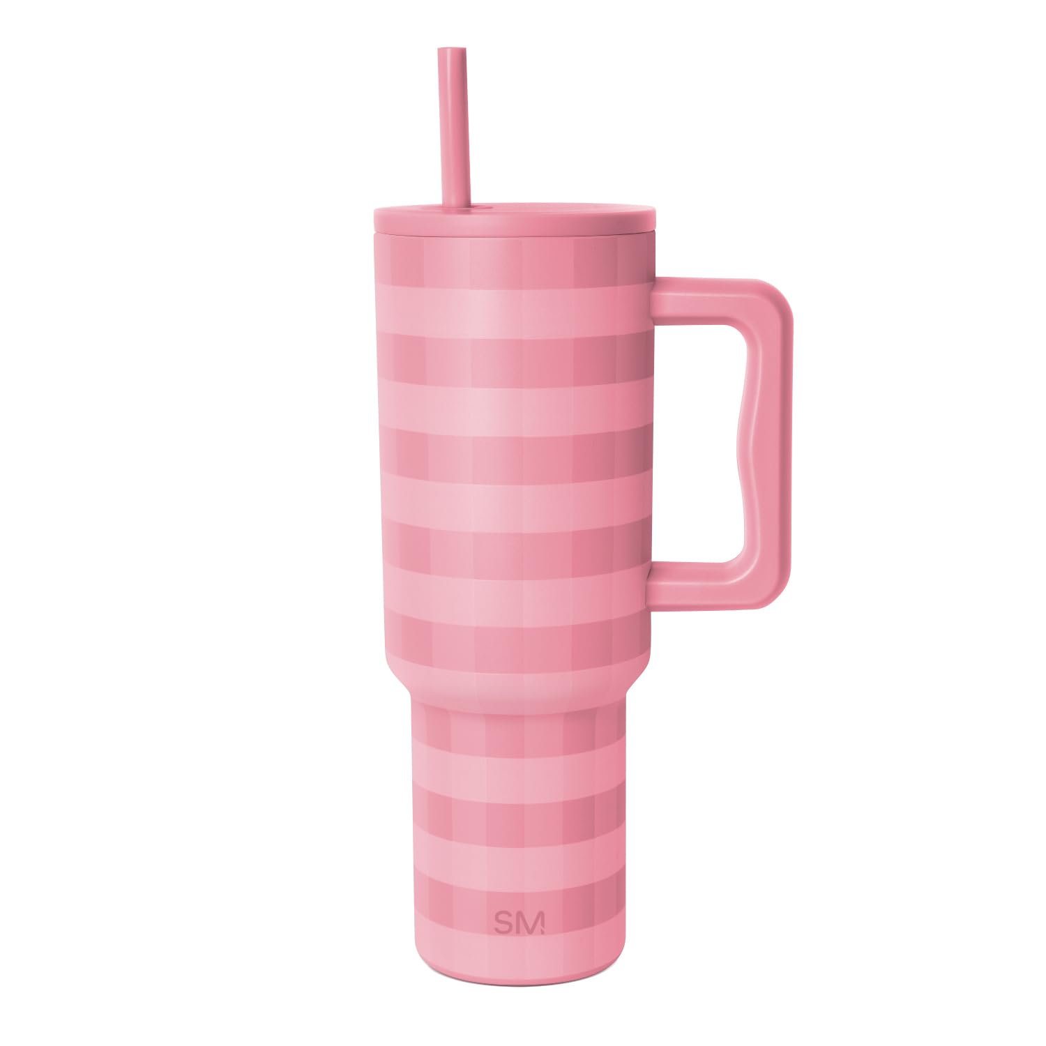 Simple Modern Tumbler with Handle and Straw | 40oz | Gingham