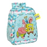Safta-612291180 Mochila De 33 Cm Adapt.Carro Bob Esponja Stay Positive 33X42X14Cm, 33x14x42 cm. (612291180)