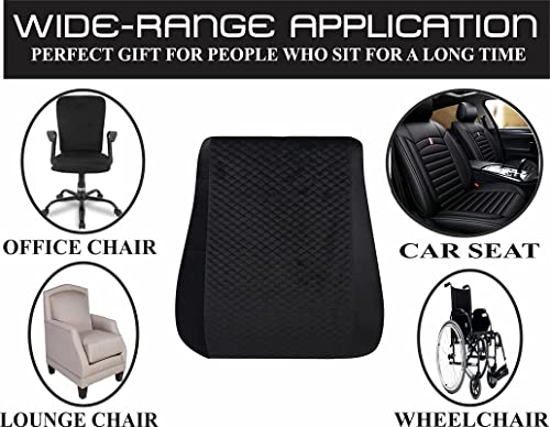 Image of ZAXTY Back Rest Lumbar Full Support for Chair Back Pillow for Car Best Use for Office Home Travel Cars Seat Provides Low Back Support Improves Posture Provides Comfort |Black|Universal