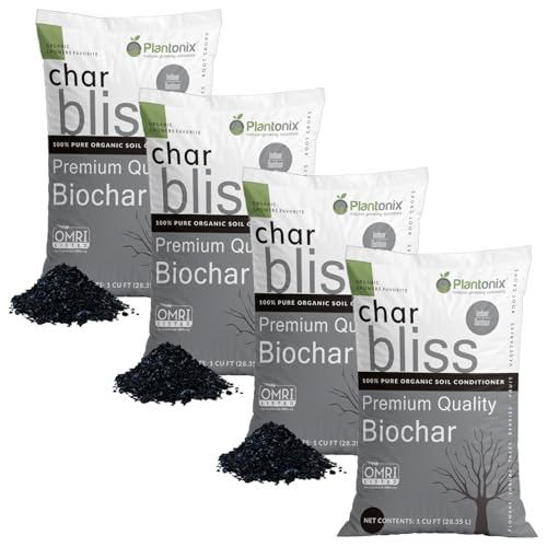 Char Bliss (4 Cubic Feet) - Organic Biochar Bulk Soil Amendment for Plants