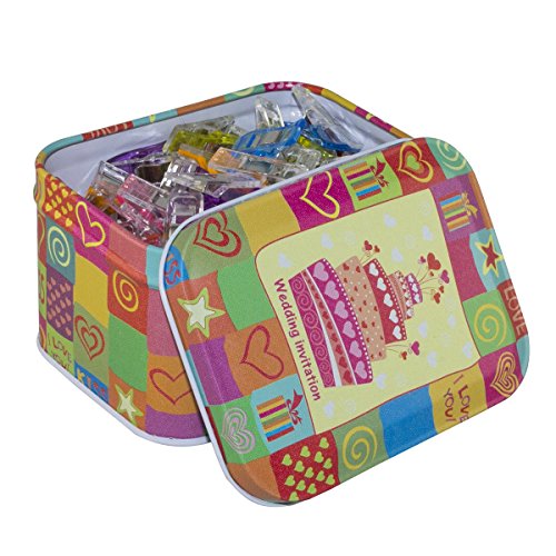 Sewing Clips for Crafting, Quilting with Tin Box 100PCS - Thumbnail 2