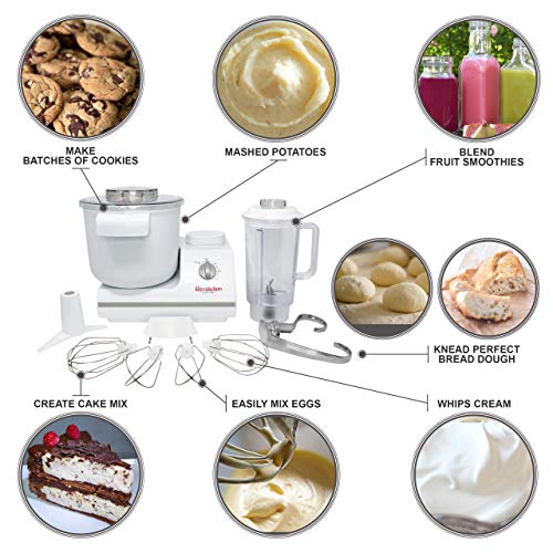 Powerful Electric Grain Mill Grinder and Dough Kitchen Mixer Bundle for Home and Professional Use - High Speed Flour Mill for Healthy Grains and Versatile Dough Blender for Making Bread by Wondermill