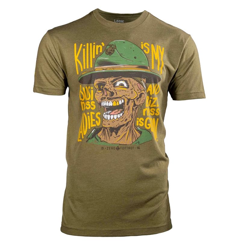 Zero Foxtrot Mens T-Shirt - Bizz-Ness is Good Tee (OD Green