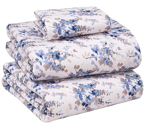 RUVANTI 100% Cotton Twin XL Sheets, Percale Weave Twin XL Set, Maple