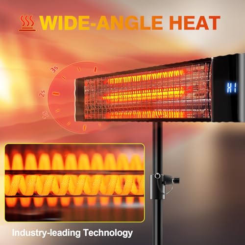 Image of Paraheeter Outdoor Electric Infrared Patio Heater, 1500W