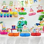 Happy Birthday Decorations Set - Colorful Themed Honeycomb Centerpiece, Table Decoration for Kids' Birthday Party Supplies - Image 3