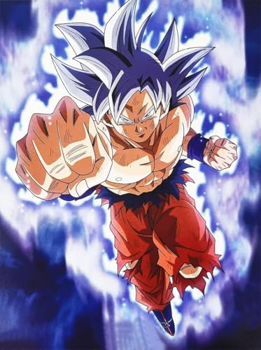 KUSTOM ART Póster decorativo de pared Serie Manga y Anime Dragon Ball Super Goku Ultra Instinto Completo Impresión sobre cartón 40 x 30 cm sin marco