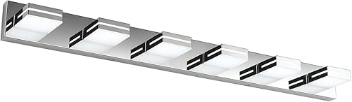 Miniatura 17 de SineRise - Lámpara LED para tocador de baño - Moderna lámpara regulable de acrílico con acabado blanco mate para iluminación de pared sobre el