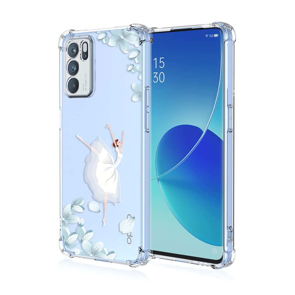 Custodia SEAHAI Per Oppo Reno 6 5G – Silicone TPU Trasparente Con Motivo Orso, Antiurto E Sottile, Elegante