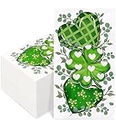 FYSUIMU 50Pcs St. Patrick's Day Paper Guest Napkin Shamrock Heart Eucalyptus Bathroom Napkin Gree...