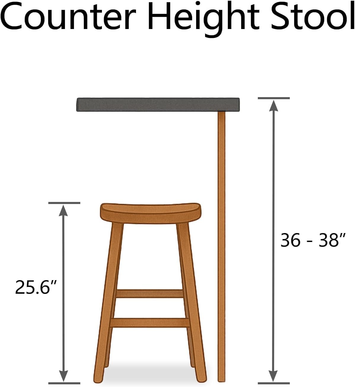 Set of 4 Counter Height Bar Stools, 25.6" Seat Height, White Faux Leather with Back, Solid Wood Frame, Ideal for Kitchen Island or Home Bar