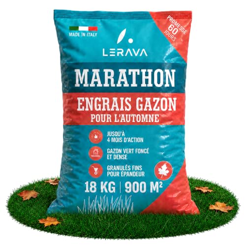LERAVA Marathon Engrais Automne Gazon (18 kg pour 900 m²)