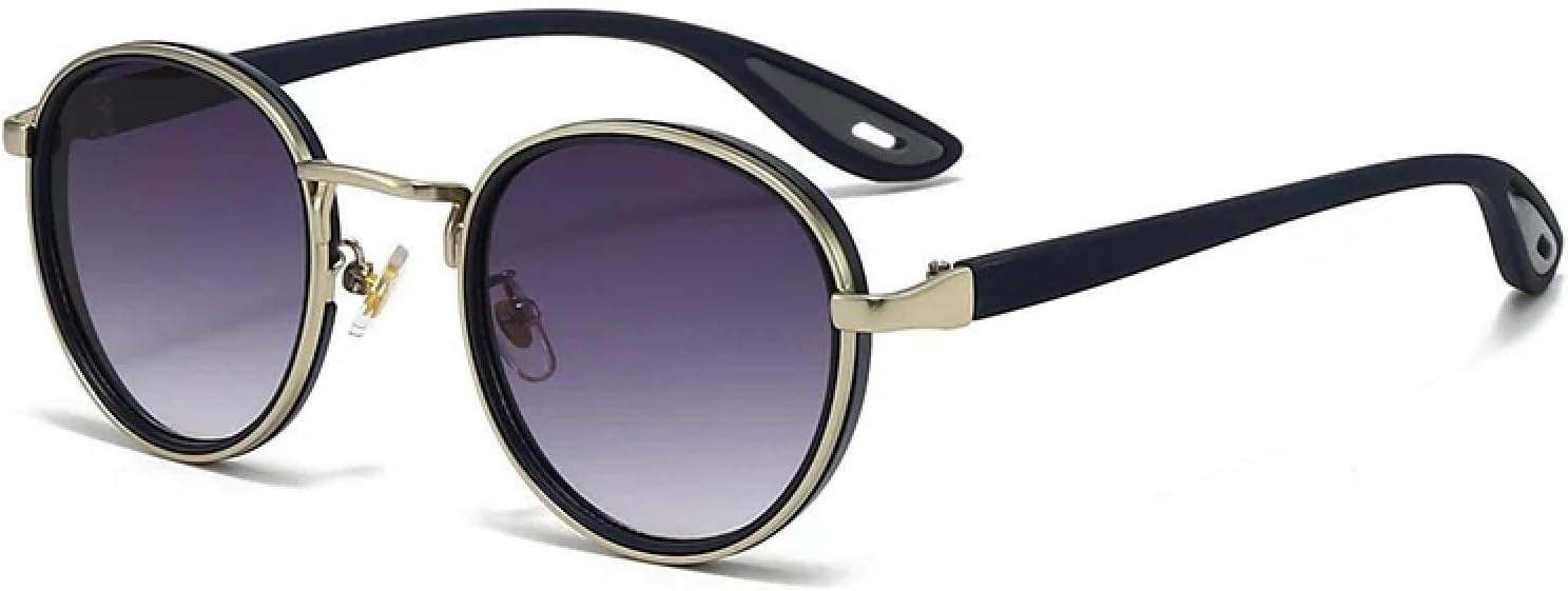 Round Sunglasses - UV400 Protection - Lightweight Plastic & Titanium Frame - for Men & Women Outdoor Sports & Driving