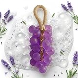 NovaCharm Handmade Grape Soap on a Rope, Decorative Lavender Scented Soap, Grape Shape Hanging Soap Bar, Artisan Soap for Bathroom Decor, Gentle Cleansing Gift Soap for Home & Holiday
