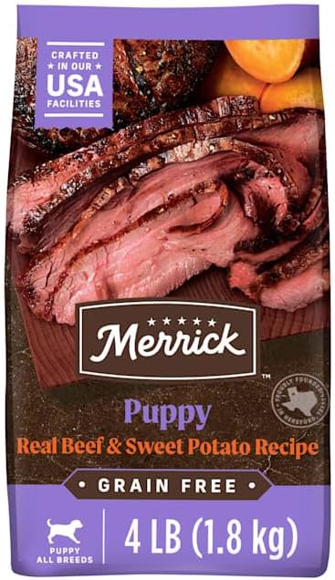 Merrick Grain Free Beef + Sweet Potato Recipe Dry Puppy Food, 4 lbs. ( packaging may vary )