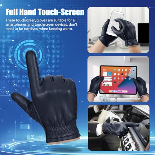 Guantes de invierno de piel de oveja sin cromo GSG artesanía con lana 4