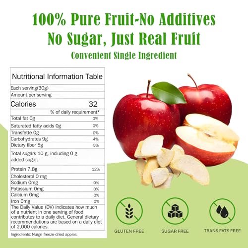 Freeze-Dried Fruit Apple Chips,2 Can Single-Serve Pack, Fuji Apple Freeze-Dried Slices, Made with 100% Fruit, No Add Sugar, Vegan,Healthy Snack A Sweet and Crunchy Snack — view 2