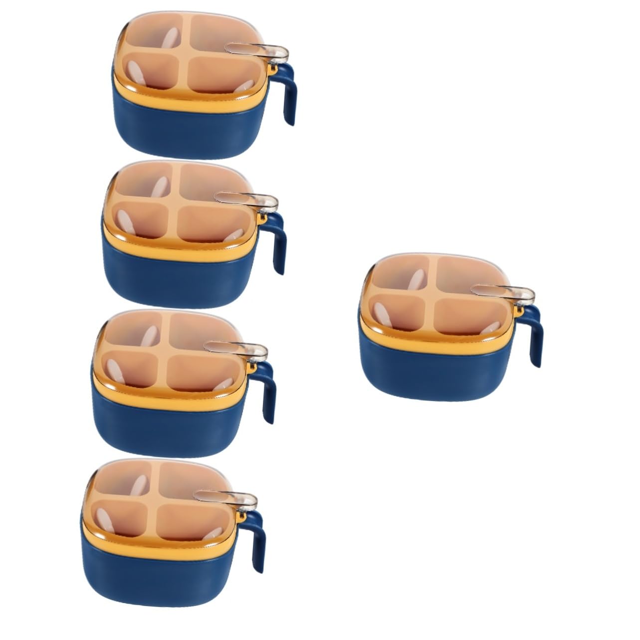 Cabilock Boîte De Rangement Efficace Pour Assaisonnements 5 Compartiments Pots À Épices Récipients Pour Condiments Délicats Cuisine