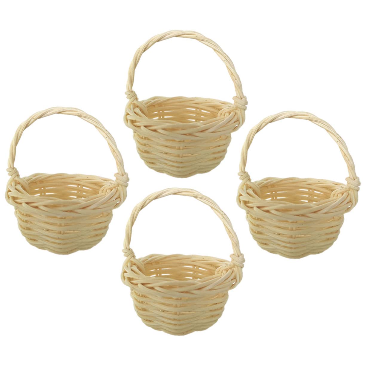 Zerodeko 16piezas Cesta De Ratan Miniatura Para Almacenamiento y Decoración Cesta Tejida Mano Para Flores y Picnic Accesorio Multifuncional Diseño Rural y Artesanal