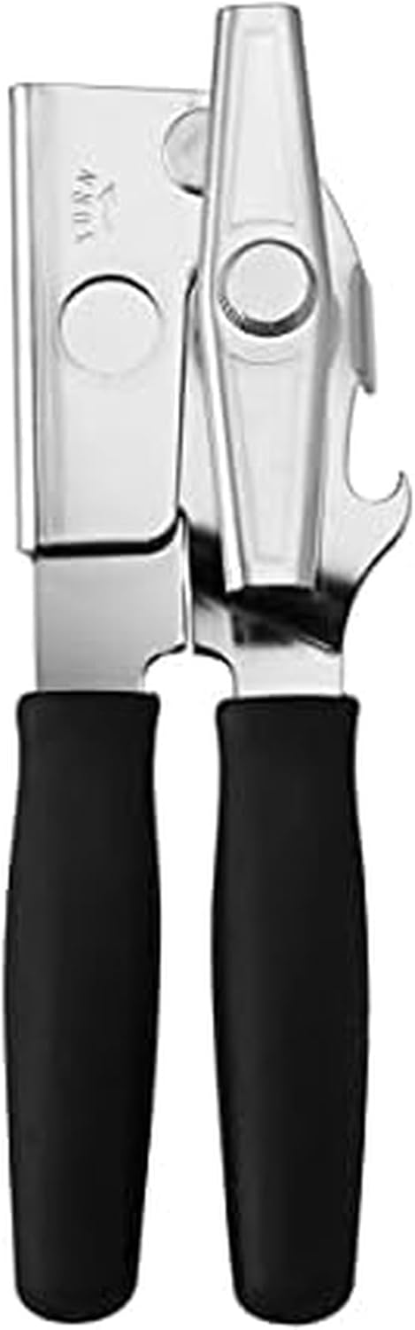 Swing-A-Way Comfort Comfort Grip Can Opener – All-Steel Construction, Smooth – Easy to Use, High-Carbon Cutting Wheel, Integrated Bottle Opener, Easy to Clean, Ideal for Arthritis and Seniors (Black)