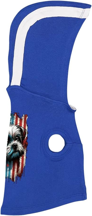 USA Flag Design Dog Shirt with Hoodie - Cool Patriotic Dog Hoodie - Graphic Dog Clothing - Black White, 2XL