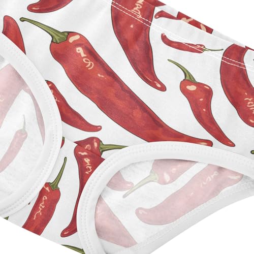 Wusikd Red Chili Girls' Underwear Cotton Peppers Girls Briefs Soft Toddler Underwear 2T4