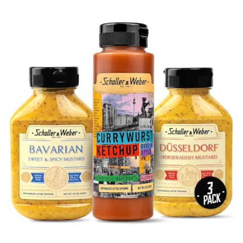 Image of Schaller & Weber German Mustards & Currywurst Ketchup Bundle, 9 Oz (3-pack)