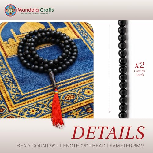 Image of Mandala Crafts Tasbih Muslim Prayer Beads 99 for Men & Women - Islamic Rosary Misbaha Tasbeeh Sibha - Zikr Dhikr Subha Beads for Ramadan Eid Gift