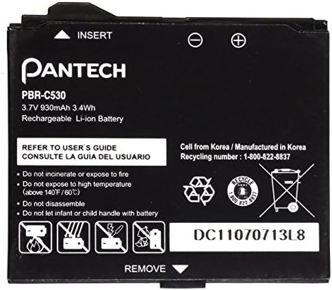 Pantech PBR-C530 930mAh Battery for Pantech Link P7040 / Reveal C790 / Slate C530 - Non-Retail Packaging - Black