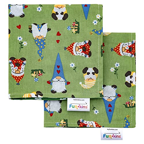 Funkins Reusable Cloth Napkins for Kids | 12”x12”, 2-Ply, Thick,