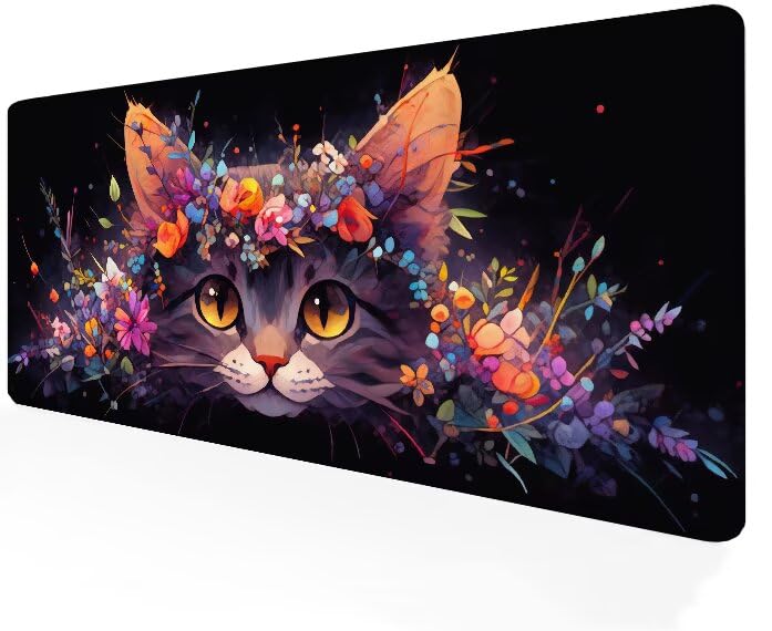 Grand tapis souris noir XXL pour le télétravail et les sessions de jeu maison