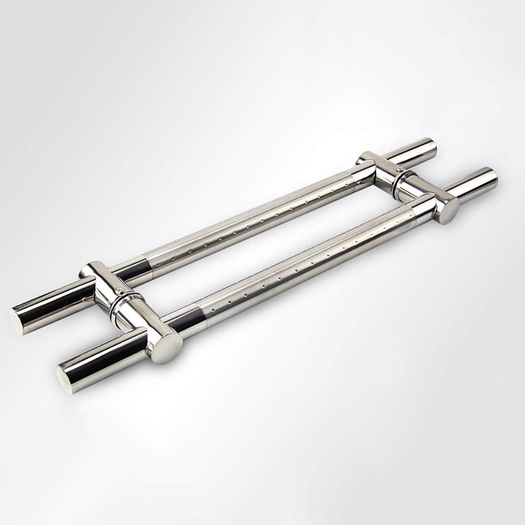 Glass Door Handle, Brushed Stainless Steel Round Tube Door Handle/Commercial Push-Pull Door Handle, Adjustable Hole Spacing - 3 Lengths/Length 1200Mm/47.2Inch