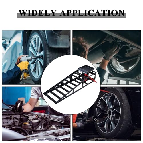 2 Pack Hydraulic Car Ramps 5T 11000lbs Low Profile Car Lift Service Ramps Truck Trailer Garage,Height Hydraulic Vehicle Ramps,Black - Thumbnail 7
