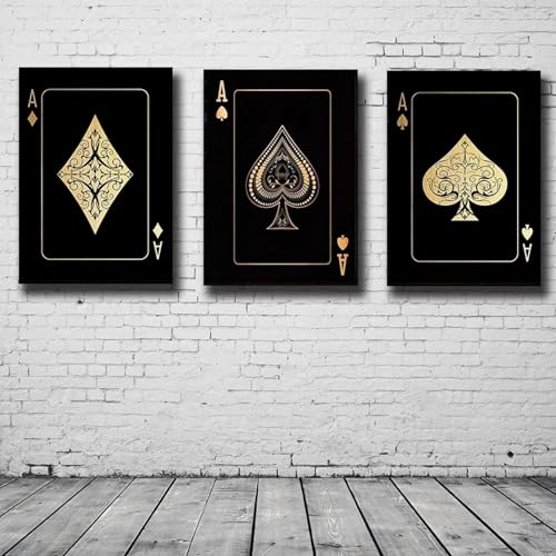 Peinture sur toile carré noir carte à jouer 60x80 cm sans cadre