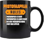 Norli Caicaryn Funny Gift Coffee Mug Mens Funny Photographer Rules Coffee Mug Ceramic Black, 11 Oz 32872