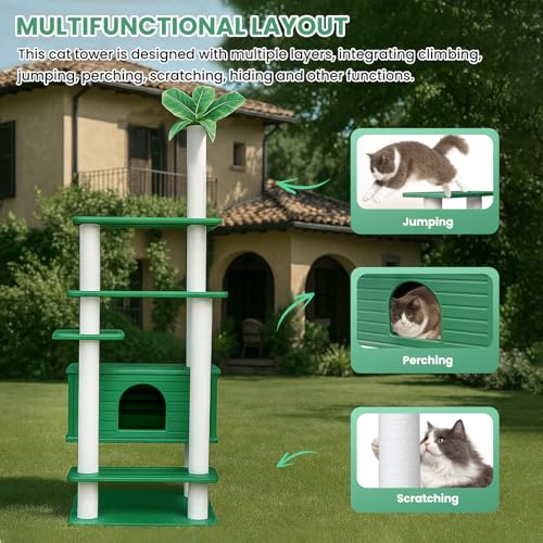 Torre para gatos resistente al clima 74 pulgadas miniatura 2