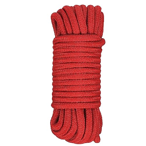 10M Weiche Baumwollseil Schnur Dicke Baumwollschnur für DIY Handwerk Projekte Hängende Bündelseil (Rot)