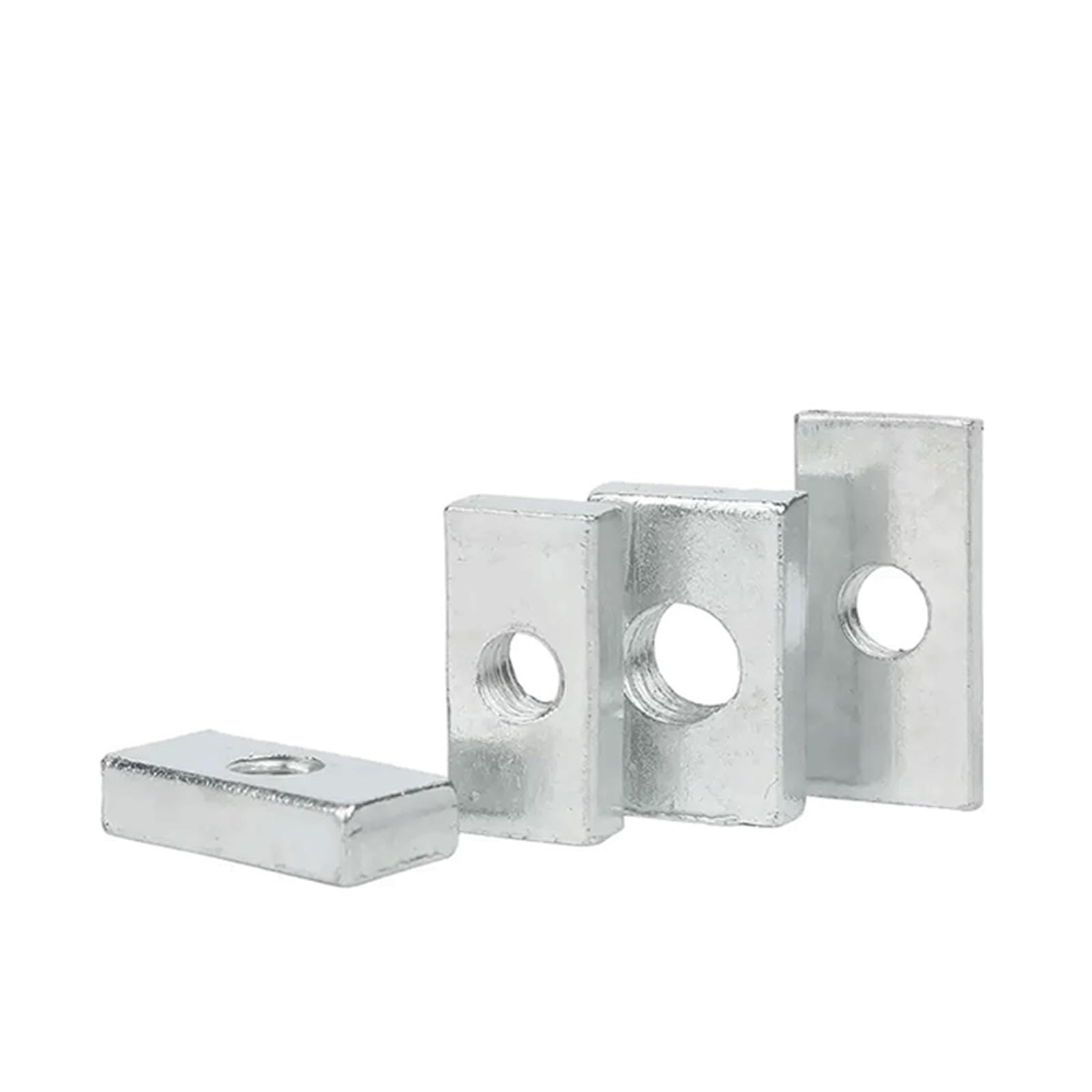 10/50 piezas Tuercas cuadradas M3 M4 M5 M6 M8 Tuercas rectangulares Tuercas deslizantes delgadas Accesorio de perfil de aluminio de acero al carbono galvanizado(50pcs,M5x20x15x4)