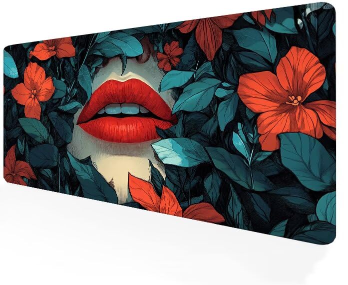 Tapis de souris gamer rouge pour un espace de bureau setup gaming et travail chic