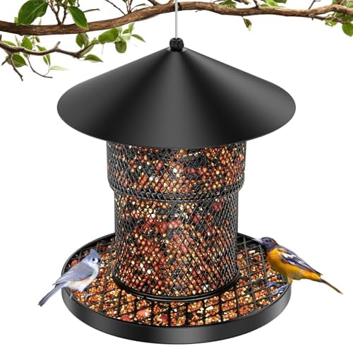 Hanging Bird Feeders Heavy Duty That Will Transform Your Backyard 5 HAVENATURE Bird Feeder for Outdoor Hanging, Large Squirrel Proof Birdfeeders - Heavy Duty Metal Bird Feeders for Outside Hanging, 4 Lb Large Capacity Birdfeeder to Attracting Birds