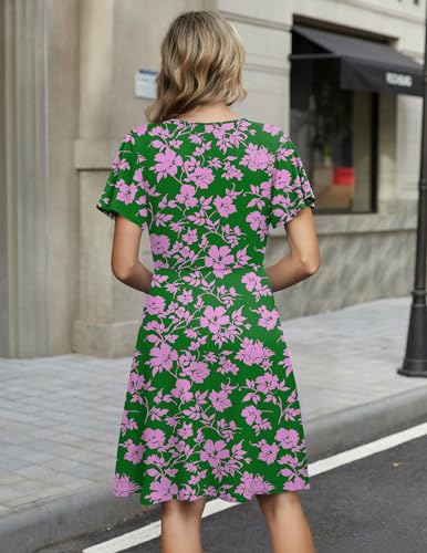 Image of Zeagoo Womens Summer Dresses Wrap V Neck Dress Floral A-Line Ruffle Sleeve Casual Sundress with Pockets 2026