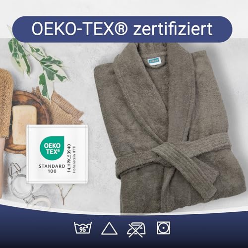 Unisex Bademantel Zollner lang aus Baumwolle in XXL – hautfreundlich und waschbar