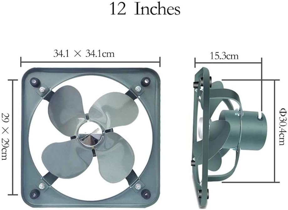 Exhaust Fan,12 or Shutter Mounted,Vent Fan for Home Attic, Kitchen Range Hood