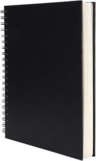 KEVINSASACRAFTS 8.5x11 Spiral Bound Hardbound Sketchbook - 80 Sheets 90gsm Acid-Free Paper, Easy-Tear Pages for Kids & Adults Drawing
