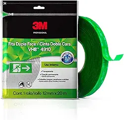3M, Fita VHB, Dupla-Face, Adesivo Transferível, 4910, 12 mm x 20m