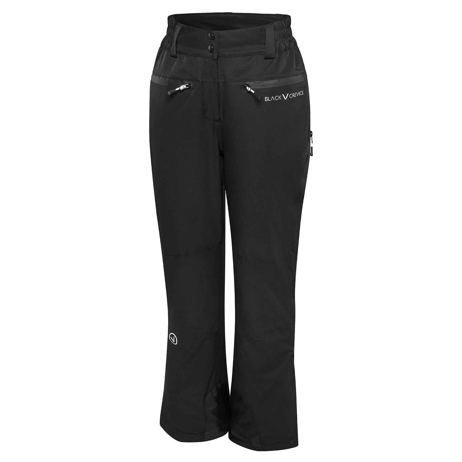 Black Crevice Skibroek voor dames, water- en winddicht, ademende sneeuwbroek voor dames, hoogwaardige skibroek voor dames van 100% polyester, figuurvriendelijke skibroek voor dames, wit, 36