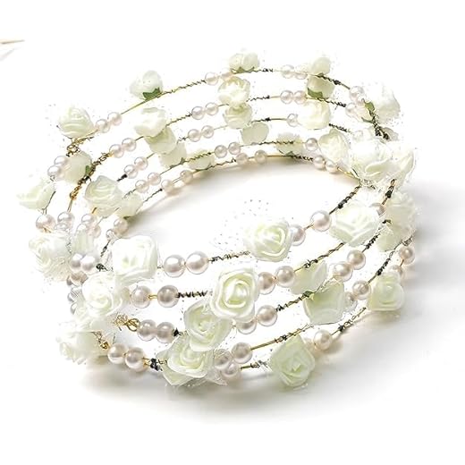 Artificial Floral Headpiece Pack of 2 pcs White